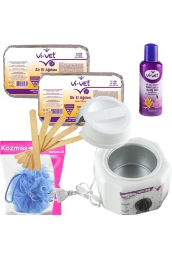 Depiroll 1+1 Kazanlı Ağda Makinesi + 2xNaturel El Ağdası + Spatula + Temizlemeye Yağı + Lif
