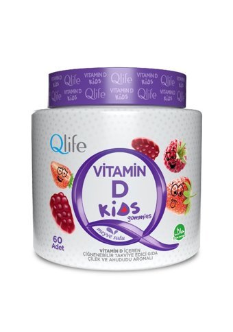 Qlife Vitamin D Karışık Meyve Çocuk Yetişkin 60 Adet