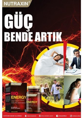 Nutraxin Big Energy Ginseng Keçiboynuzu Zencefil Yetişkin Mineral 60 Adet