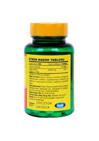 Vitapol Zinc Yetişkin Mineral 3x100 Adet