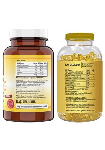 Ncs Ester C Kara Mürver Turunçgil Yetişkin 120 Adet + Flx Omega 3 6 9 90 Tablet
