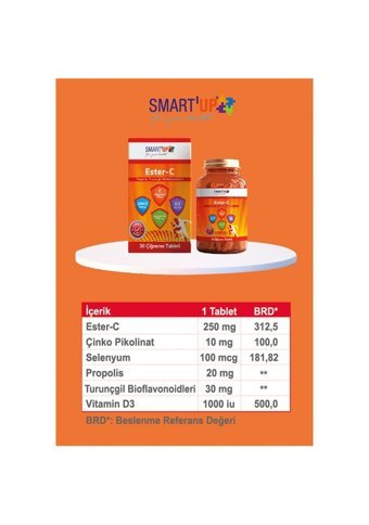 Smart Up Ester-C Yetişkin Mineral 30 Adet