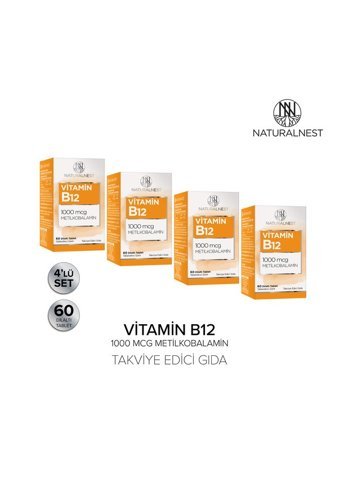 Naturalnest Vitamin B12 Yetişkin 4x60 Adet