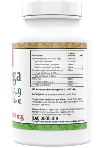 Ncs Omega 3-6-9 +Vitamin D3 K2 Yetişkin 200 Adet+20 ml