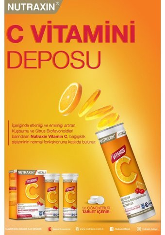 Nutraxin Vitamin C Mandalina Portakal Yetişkin 2x28 Adet