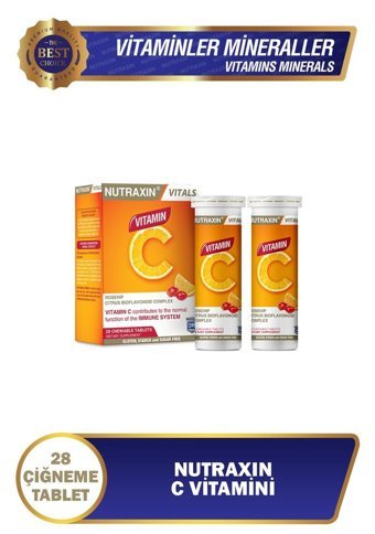 Nutraxin Vitamin C Mandalina Portakal Yetişkin 2x28 Adet