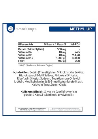 Smartcaps Methyl Up Yetişkin Mineral 60 Adet