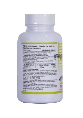 Force Nutrition Vitamin D Yetişkin 2x120 Adet