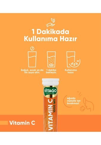 Vitago Vitamin C Portakallı Yetişkin 20 Adet