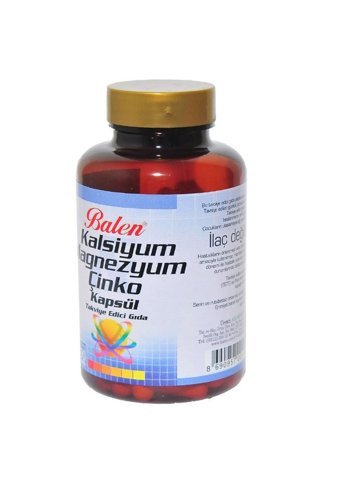 Balen Kalsiyum Magnezyum Çinko Portakal Yetişkin Mineral 90 Adet