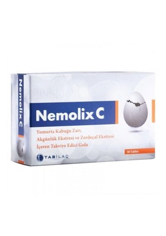 Tabilaç Nemolix C Yumurta Kabuğu Zarı Yetişkin Mineral 30 Adet