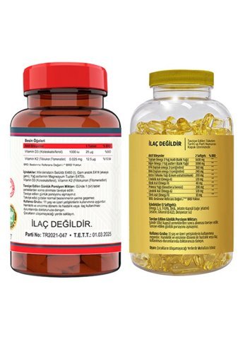 Nevfix Vitamin D3-K2 Yetişkin 120 Adet + Flx Omega 3-6-9 90 Tablet