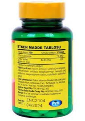 Vitapol Zinc Yetişkin Mineral 2x100 Adet