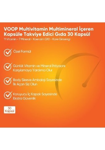 Voop Multivitamin Multimineral Yetişkin Mineral 30 Adet