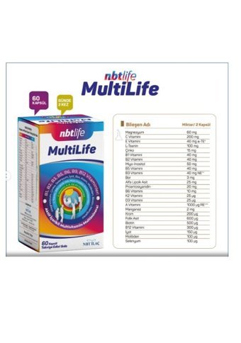 Nbt İlaç Multilife Yetişkin Mineral 60 Adet
