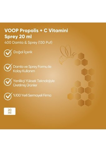 Voop Propolis + C Vitamini Çocuk Yetişkin 20 ml