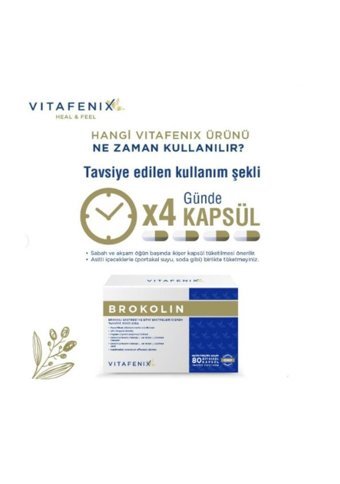 Vitafenix Mirozinaz Enzimi Vegan Brokolin Ekstresi Yetişkin Mineral 80 Adet