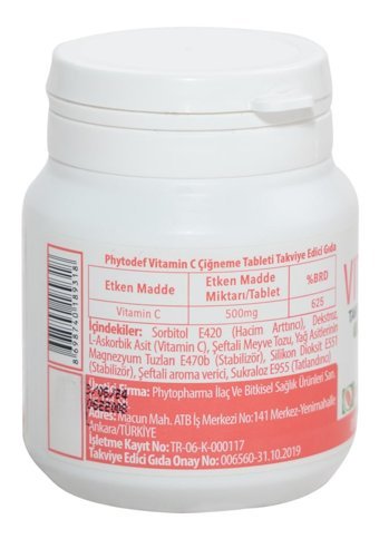 Phytodef Vitamin C Şeftali Yetişkin 20 Adet