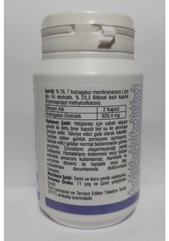 Ersağ Astragalus Çin Geveni Yetişkin Mineral 60 Adet