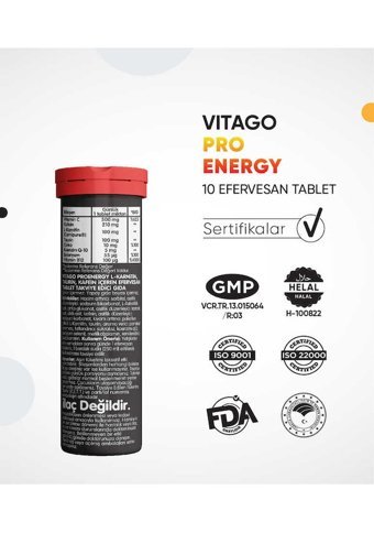 Vitago Pro Energy Yetişkin Mineral 10 Adet