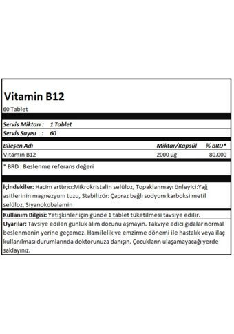 Smartcaps B12 Vitamin Yetişkin 60 Adet