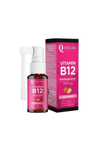Q Natura Vitamin B12 Çilek Yetişkin 10 ml