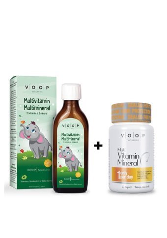 Voop Multivitamin Multimineral Yetişkin Mineral 30 Adet + Multivitamin Mineral Şurup 150 ml