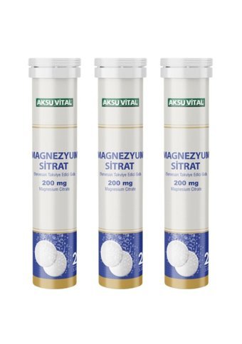 Aksu Vital Magnezyum Sitrat Yetişkin Mineral 3x20 Adet