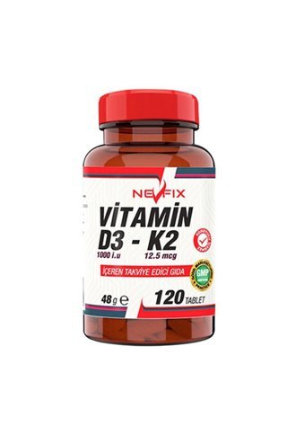 Nevfix Vitamin D3-K2 Yetişkin 120 Adet + Nevfix Vitamin D3 Sıvı Sprey