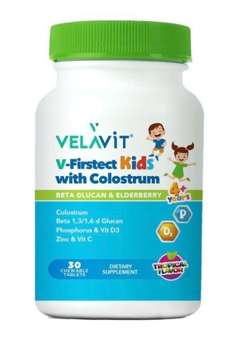 Velavit V-Firstect Kids With Colostrum Karamürverli Çocuk Vitamin Mineral 30 Adet