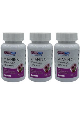 Nutrivita Nutrition Vitamin C Ekinezya Kuşburnu Yetişkin 3x120 Adet