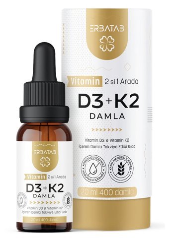 Erbatab D3 K2 Zeytinyağı Yetişkin 20 ml