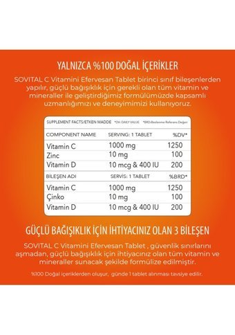 Sovital Effervescent Yetişkin 10 Adet