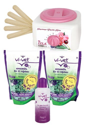 İzla 1+1 Boncuk Ağda Makinesi + 2xAzulen Boncuk Ağda + Spatula + Temizleme Yağı