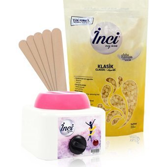 İnci 1+1 Boncuk Ağda Makinesi + Klasik Boncuk Ağda + Spatula