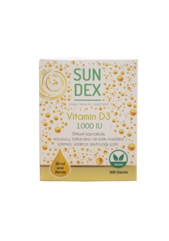 Sundex Vitamin D3 Bitkisel Zeytinyağ Yetişkin 20 ml