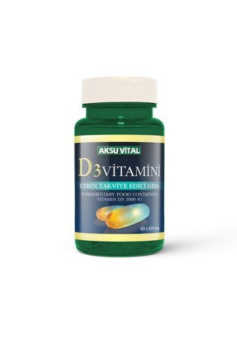 Aksu Vital D3 Vitamini Badem Kakao Yetişkin 60 Adet