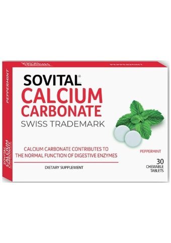 Sovital Calcium Carbonate Nane Yetişkin Mineral 30 Adet