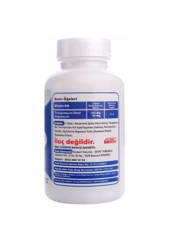 Yurdavit Magnezyum Sitrat Yetişkin Mineral 120 Adet
