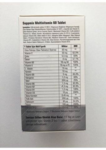 Suppmix Multivitamin Yetişkin 60 Adet