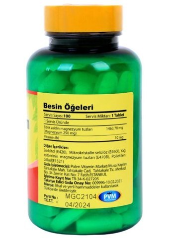 Vitapol Magnezyum Citrate Yetişkin Mineral 3x100 Adet