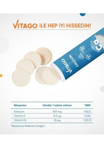 Vitago Calcium Yetişkin 20 Adet