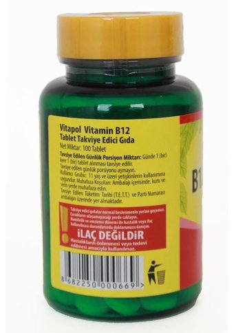 Vitapol Vitamin B12 Yetişkin 3x100 Adet