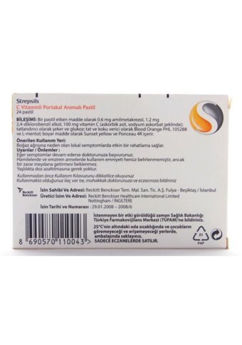 Strepsils Vitamin C Portakallı Yetişkin 24 Adet