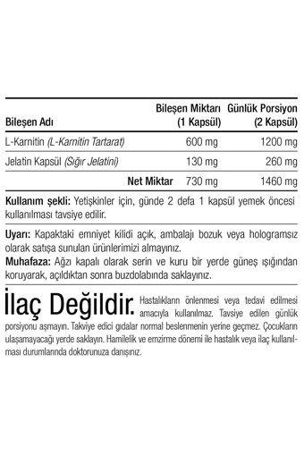 Canfeza Sezgin Aromasız L-Karnitin 60 Kapsül