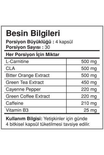 Bigjoy Sports Thermonator Ripped Aromasız L-Karnitin 120 Kapsül + Clabig 99 Kapsül