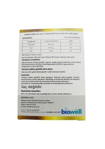 Biowell Foliwell Yetişkin 90 Adet