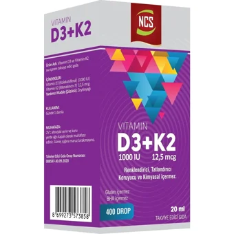 Ncs L-Karnitin 90 Tablet + Vitamin D3 + K2 Damla 20 ml