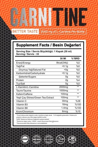 Tnt Nutrition Karışık Meyve Arolamalı L-Karnitin 1000 ml Sıvı