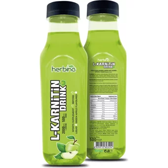 Herbina Yeşil Elma Aromalı L-Karnitin 500 ml Sıvı